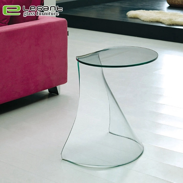 Mushroom Shape Glass Side Table